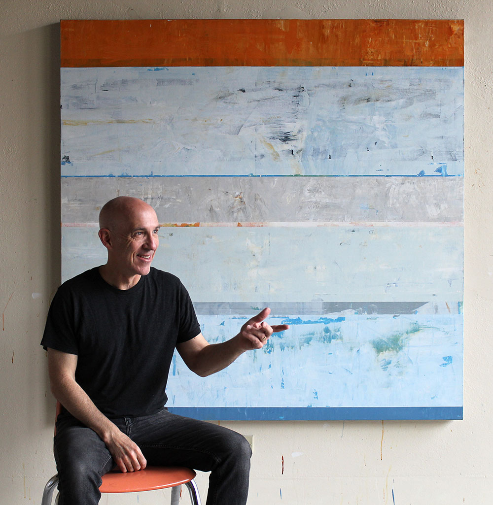 Artist Clay Johnson in his studio