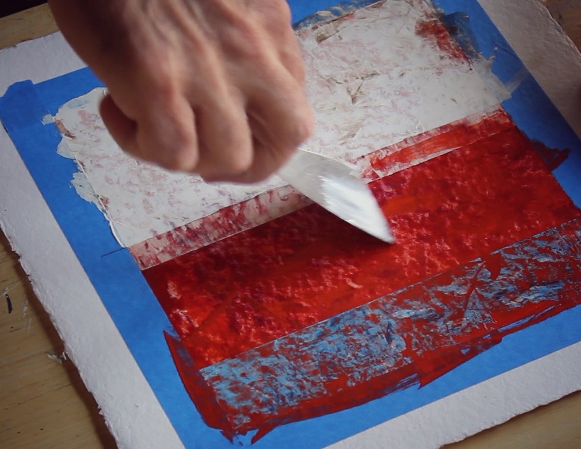 Clay Johnson painting on Shizen handmade paper