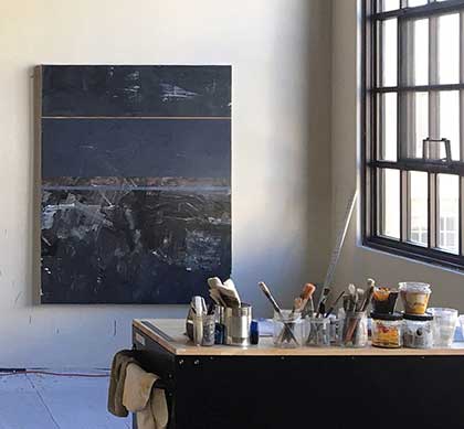 The studio of abstract painter Clay Johnson